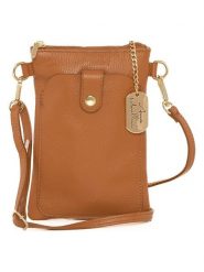 Anna Morellini Skórzana torebka "Erica" w kolorze jasnobrązowym na telefon - 14 x 21 x 1 cm rozmiar: onesize. Brązowe torebki klasyczne damskie Anna Morellini, bez wzorów, z materiału, bez dodatków. Za 253.54 zł.