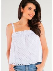 Awama Top w kolorze białym rozmiar: S/M. Białe topy damskie Awama, m, bez wzorów, z bawełny, bez kołnierzyka. Za 107.99 zł.