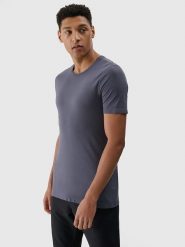 4F Koszulka sportowa w kolorze granatowym rozmiar: L/XL. Niebieskie t-shirty sportowe męskie 4f, l, z materiału, bez ramiączek, outdoorowe. Za 79.03 zł.