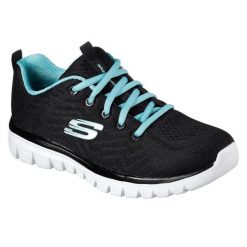Buty do chodzenia damskie Skechers Graceful Get Connected. Czarne obuwie treningowe damskie Skechers, na fitness i siłownię. Za 199.00 zł.