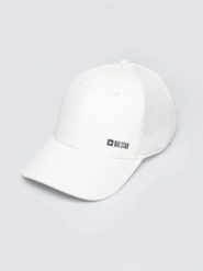 Czapka męska z daszkiem z kontrastowym logo biała Vintyg 101. Białe czapki męskie Big Star, na lato, bez wzorów, sportowe. Za 79.99 zł.