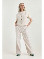 Josephine & Co Spodnie "Danique" w kolorze kremowym rozmiar: 42. Brązowe spodnie materiałowe damskie Josephine & Co, bez wzorów, z materiału, z podwyższonym stanem. Za 241.56 zł.