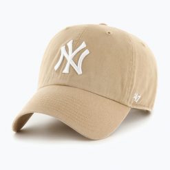 Czapka z daszkiem 47 Brand MLB New York Yankees CLEAN UP W/No Loop Label. Brązowe czapki męskie 47 Brand, na wiosnę, bez wzorów. Za 89.99 zł.