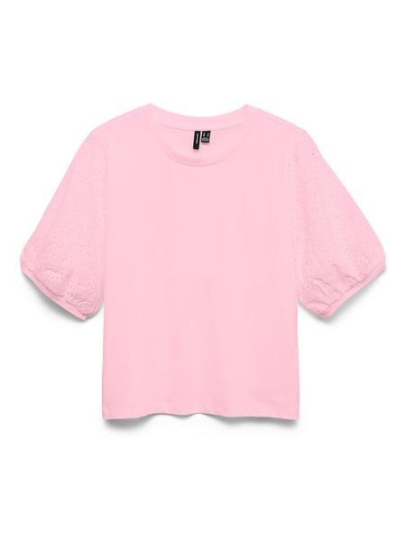 Vero Moda Bluzka w kolorze jasnoróżowym rozmiar: L. Różowe bluzki damskie Vero Moda, l, bez wzorów, z bawełny, bez kołnierzyka, bez ramiączek. Za 65.54 zł.