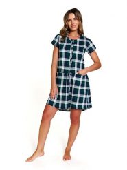 Doctor Nap Ciążowa koszula nocna w kolorze ciemnozielono-granatowym rozmiar: S. Niebieskie koszule nocne damskie Doctor Nap, bez wzorów, z bawełny, moda ciążowa. Za 89.99 zł.