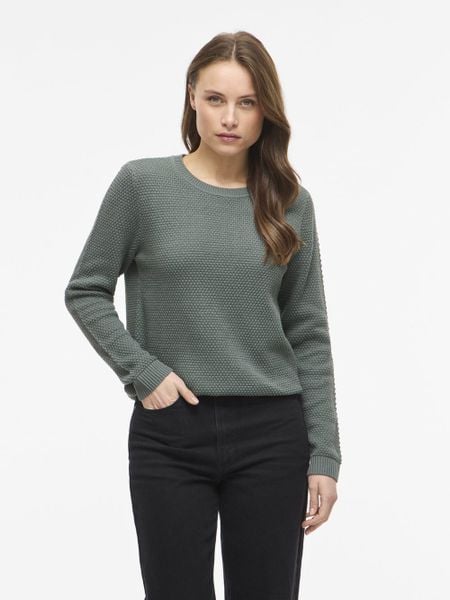 Vila Sweter - VIDalo Kobiety Bawełna zielony, S. Zielone swetry klasyczne damskie Vila, s, z bawełny, bez kołnierzyka. Za 159.95 zł.