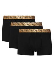 Guess Komplet bokserek U5BG67 K6YW1 Czarny. Czarne bokserki męskie Guess, z aplikacjami, z bawełny. Za 119.99 zł.