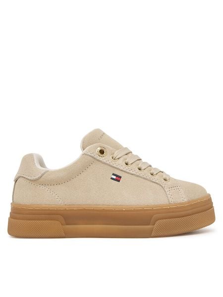 Tommy Hilfiger Sneakersy Jade T3A9-35098-1429 M Beżowy. Brązowe buty sportowe dziewczęce Tommy Hilfiger, bez wzorów, bez zapięcia. Za 414.99 zł.