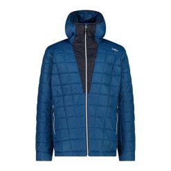 Kurtka z kapturem CMP Unlimitech. Niebieskie kurtki męskie CMP, bez wzorów, z puchu, sportowe, z kapturem. Za 505.70 zł.