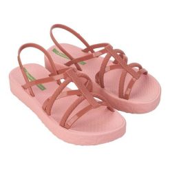 Sandały Ipanema Diversa Flatform 27238 BH330 różowe. Czerwone sandały damskie bez wzorów, bez obcasa. Za 255.37 zł.