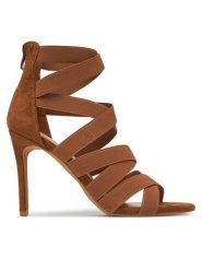 DeeZee Sandały JY017759-2 Brązowy. Brązowe sandały damskie DeeZee, bez wzorów, z materiału, bez obcasa, na szpilce. Za 109.99 zł.