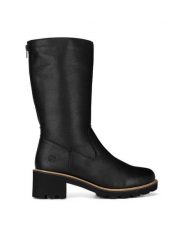 Remonte Kozaki D0A78-01 Czarny. Czarne kozaki damskie Remonte, ze skóry, bez obcasa, na słupku. Za 399.00 zł.