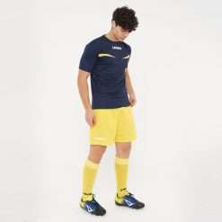 Oddychająca koszulka biegowa Pristina MC niebiesko-żółta. Niebieskie t-shirty damskie Legea, xl, z bawełny, bez ramiączek, do biegania. Za 52.00 zł.