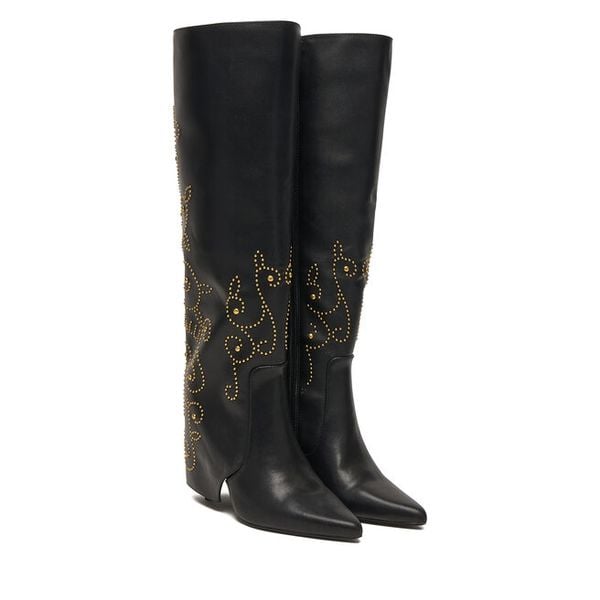 Kozaki Just Cavalli. Czarne kozaki damskie Just Cavalli, bez obcasa, na szpilce. Za 2,069.00 zł.