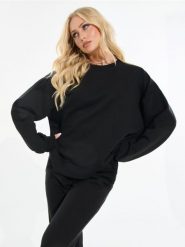Bluza - czarny. Czarne bluzy bez kaptura damskie Sinsay, l. Za 29.99 zł.