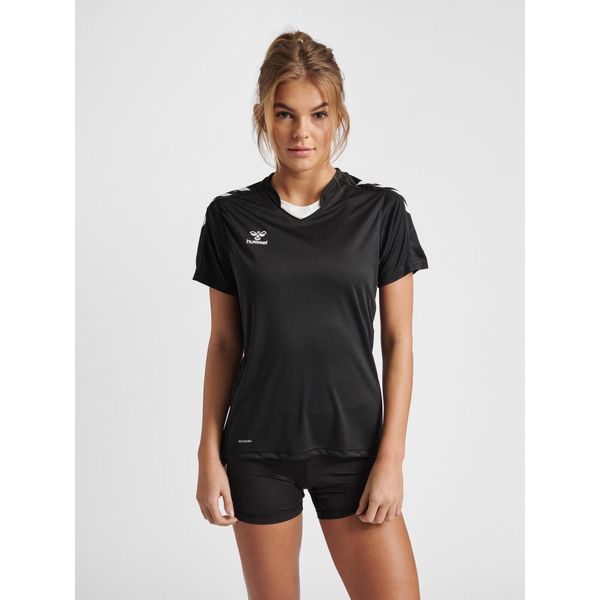 Koszulka sportowa z krótkim rękawem damska Hummel Core XK Poly Jersey S/S Woman. Czarne bluzki sportowe damskie HUMMEL, s, bez wzorów, z jersey, bez ramiączek. Za 123.00 zł.
