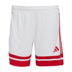 Spodenki damskie adidas Squadra. Białe szorty damskie Adidas, bez wzorów, sportowe. Za 73.99 zł.