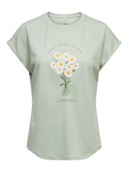 ONLY Koszulka w kolorze zielonym rozmiar: XS. Zielone bluzki damskie Only, xs, bez wzorów, bez kołnierzyka, bez ramiączek. Za 52.55 zł.