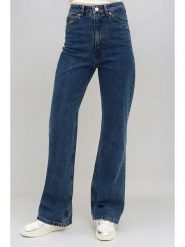 Monki Dżinsy - Regular fit - w kolorze niebieskim rozmiar: W25. Niebieskie jeansy damskie Monki, z podwyższonym stanem. Za 69.99 zł.