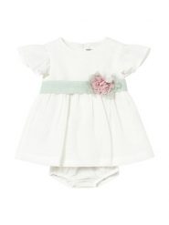 Mayoral Sukienka elegancka 1886 Biały Regular Fit. Białe sukienki dziewczęce Mayoral, bez wzorów, z bawełny, eleganckie, bez ramiączek. Za 188.99 zł.