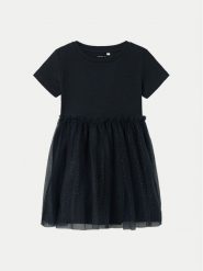 NAME IT Sukienka codzienna Harana 13226043 Granatowy Regular Fit. Niebieskie sukienki dziewczęce Name it, bez wzorów, z bawełny, bez ramiączek. Za 59.99 zł.