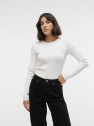 Vero Moda Koszulka w kolorze białym rozmiar: XL. Białe t-shirty damskie Vero Moda, xl, bez wzorów, prążkowane, bez kołnierzyka. Za 50.45 zł.
