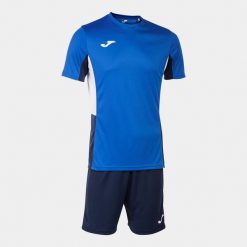 Zestaw Sportowy Joma Danubio II - Komfort i Wydajność. Niebieskie spodnie dresowe damskie Joma, bez wzorów, z dresówki. W wyprzedaży za 111.90 zł.