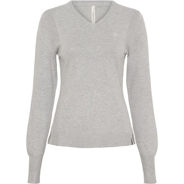 Sweter damski Catago Teagan. Szare swetry klasyczne damskie CATAGO, xl, z dzianiny, bez kołnierzyka. Za 251.50 zł.