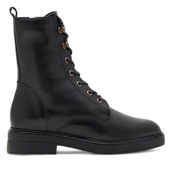 Trzewiki Sergio Bardi. Czarne botki damskie Sergio Bardi, bez obcasa, na płaskiej podeszwie, bez zapięcia. Za 295.00 zł.