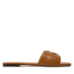 Klapki Tory Burch. Brązowe klapki damskie Tory Burch, bez wzorów, bez obcasa. Za 1,259.00 zł.