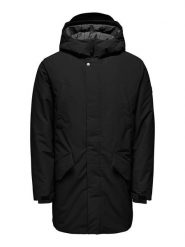 ONLY & SONS Parka "Carl" w kolorze czarnym rozmiar: S. Czarne parki męskie Only & Sons, s, bez wzorów, z materiału. Za 175.67 zł.