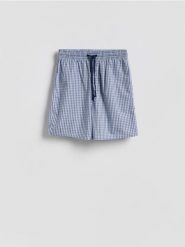 Bawełniane szorty piżamowe - niebieski. Niebieskie piżamy męskie Reserved, bez wzorów, z bawełny. Za 49.99 zł.