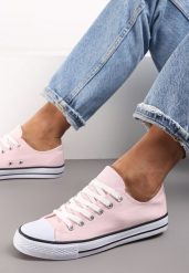 Różowe Trampki w Klasycznym Stylu z Niską Cholewką Doriabel. Czerwone trampki i tenisówki damskie Renee, bez wzorów, z gumy, przed kostkę. Za 29.99 zł.