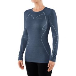 Koszulka Falke manches longues femme Wool-Tech. Niebieskie t-shirty damskie Falke, xs, bez wzorów, z wełny, bez kołnierzyka. W wyprzedaży za 401.50 zł.