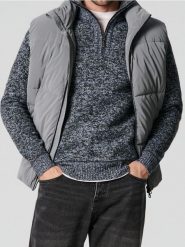 Sweter - szary. Szare kardigany męskie Sinsay, l, bez wzorów, bez kołnierzyka. Za 69.99 zł.