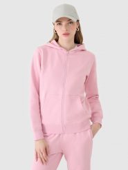 4F Bluza dresowa rozpinana z kapturem damska - różowa S. Czerwone bluzy sportowe damskie 4f, s, z bawełny. Za 149.99 zł.