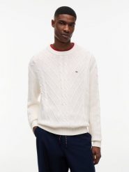 Tommy Jeans swetry z dzianiny Mężczyźni biały, S. Białe swetry męskie Tommy Jeans, m, bez wzorów, z dzianiny, bez kołnierzyka. Za 409.95 zł.