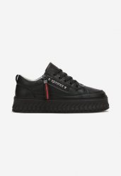 Czarne Buty Sportowe Sneakersy na Żłobionej Platformie ze Skórzaną Wkładką Oilitana. Czarne sukienki niemowlęce Renee, bez wzorów, z jeansu, bez ramiączek. Za 99.99 zł.
