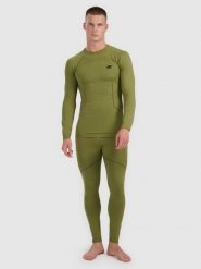 4F Bielizna termoaktywna bezszwowa (dół) męska - khaki S/M. Brązowa bielizna termoaktywna męska 4f, m, bez wzorów, ze skóry. Za 129.99 zł.