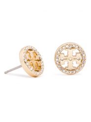 Tory Burch Kolczyki Crystal Logo Circle Stud Earring 53422 Złoty. Żółte kolczyki damskie Tory Burch, złote. Za 359.99 zł.