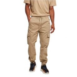 Spodnie do biegania Urban Classics Military. Brązowe spodnie materiałowe męskie Urban Classics, bez wzorów, z bawełny, militarne. Za 212.25 zł.
