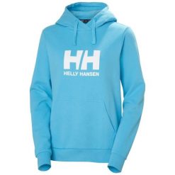 Kurtka dresowa damska z logo Helly Hansen 2.0. Niebieskie kurtki damskie Helly Hansen, bez wzorów, z dresówki, bez kaptura. Za 376.70 zł.