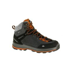 Buty trekkingowe wysokie TREK 100 męskie. Szare buty trekkingowe męskie QUECHUA, z poliesteru, bez zapięcia, trekkingowe. Za 249.99 zł.