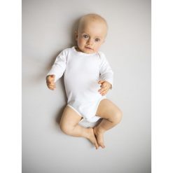 Body z długim rękawem BAMBOO BIEL 86. Body niemowlęce Nanaf Organic, bez wzorów, bez ramiączek. Za 49.99 zł.