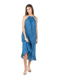 Isla Bonita by SIGRIS Sukienka w kolorze niebieskim rozmiar: XL. Niebieskie sukienki damskie Isla Bonita by SIGRIS, na co dzień, xl, bez wzorów, z bawełny, bez kołnierzyka, bez ramiączek, maxi, proste. Za 96.60 zł.