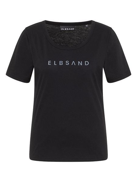 ELBSAND Koszulka "Loralie" w kolorze czarnym rozmiar: S. Czarne bluzki damskie ELBSAND, s, bez wzorów, bez kołnierzyka, bez ramiączek. Za 82.64 zł.