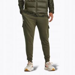 Spodnie Męskie Joggery Cargo Under Armour UA Rival Fleece Cargo Jogger 3xl. Zielone spodnie materiałowe męskie Under Armour, bez wzorów, sportowe. Za 239.99 zł.