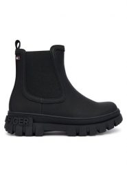 Tommy Hilfiger Botki T3X5-34130-1355999 S Czarny. Czarne botki dziewczęce Tommy Hilfiger, bez wzorów, z tworzywa sztucznego, bez ramiączek. Za 389.99 zł.