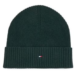 Czapka Tommy Hilfiger. Zielone czapki męskie Tommy Hilfiger, na zimę, bez wzorów. Za 189.99 zł.
