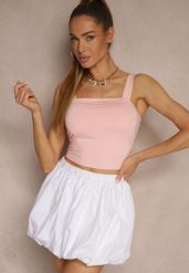 Różowy Gładki Top z Wiskozą na Ramiączkach Lirenele. Czerwone topy damskie Renee, l, bez wzorów, z jeansu, bez kołnierzyka. Za 54.99 zł.